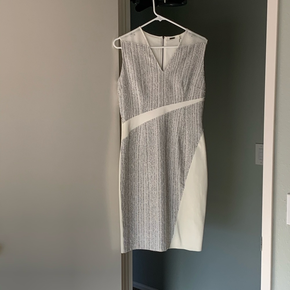 Elie Tahari Tweed & Stretch Fabric Sheath Dress 8
